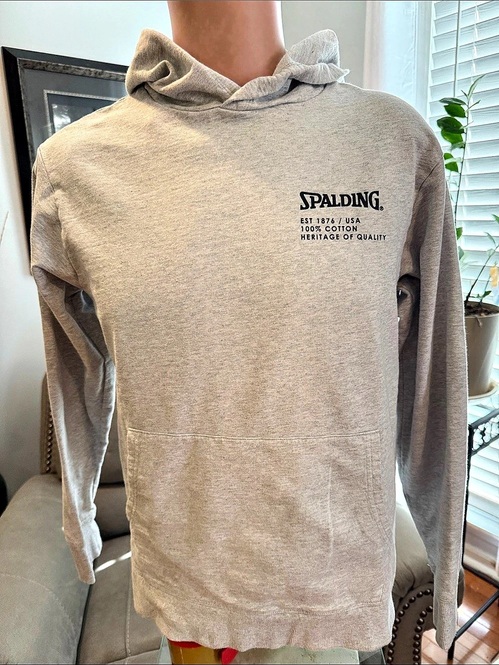 Spalding Gray Cotton Pullover Hoodie